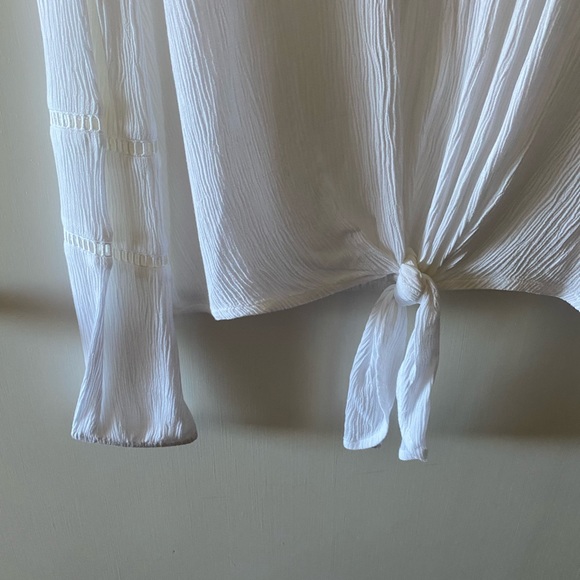 INC International Concepts Women’s Long Sleeves V-Neck Front Waist Tie Tops - Picture 3 of 6